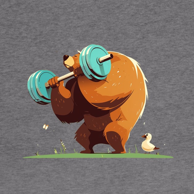 bear lifting weight by StevenBag